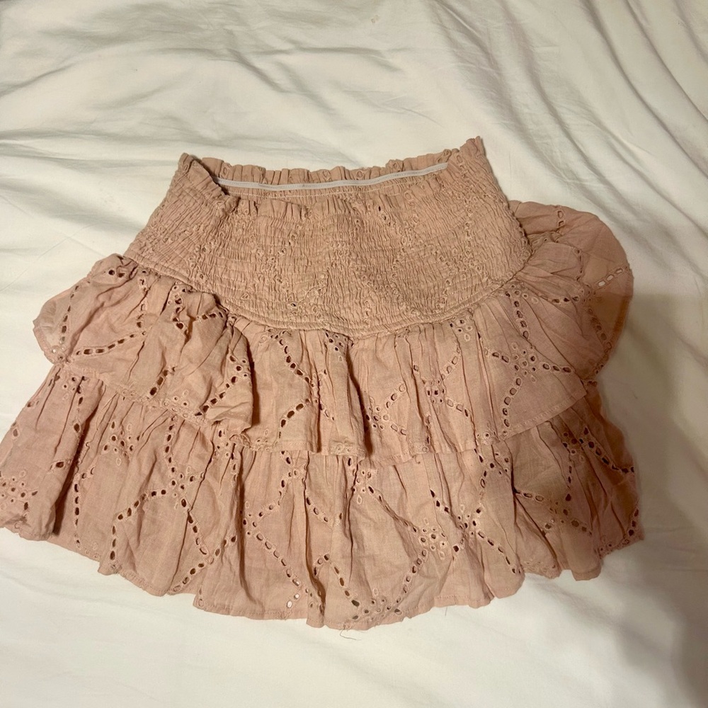 Pink Bubble Mini Skirt with Ruffled Tiers